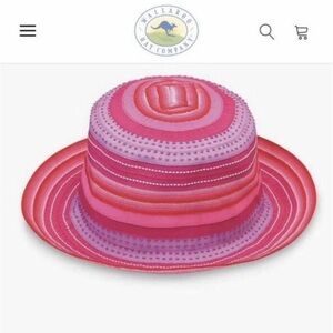 Wallaroo Pink Striped Wide-Brim Sun Hat